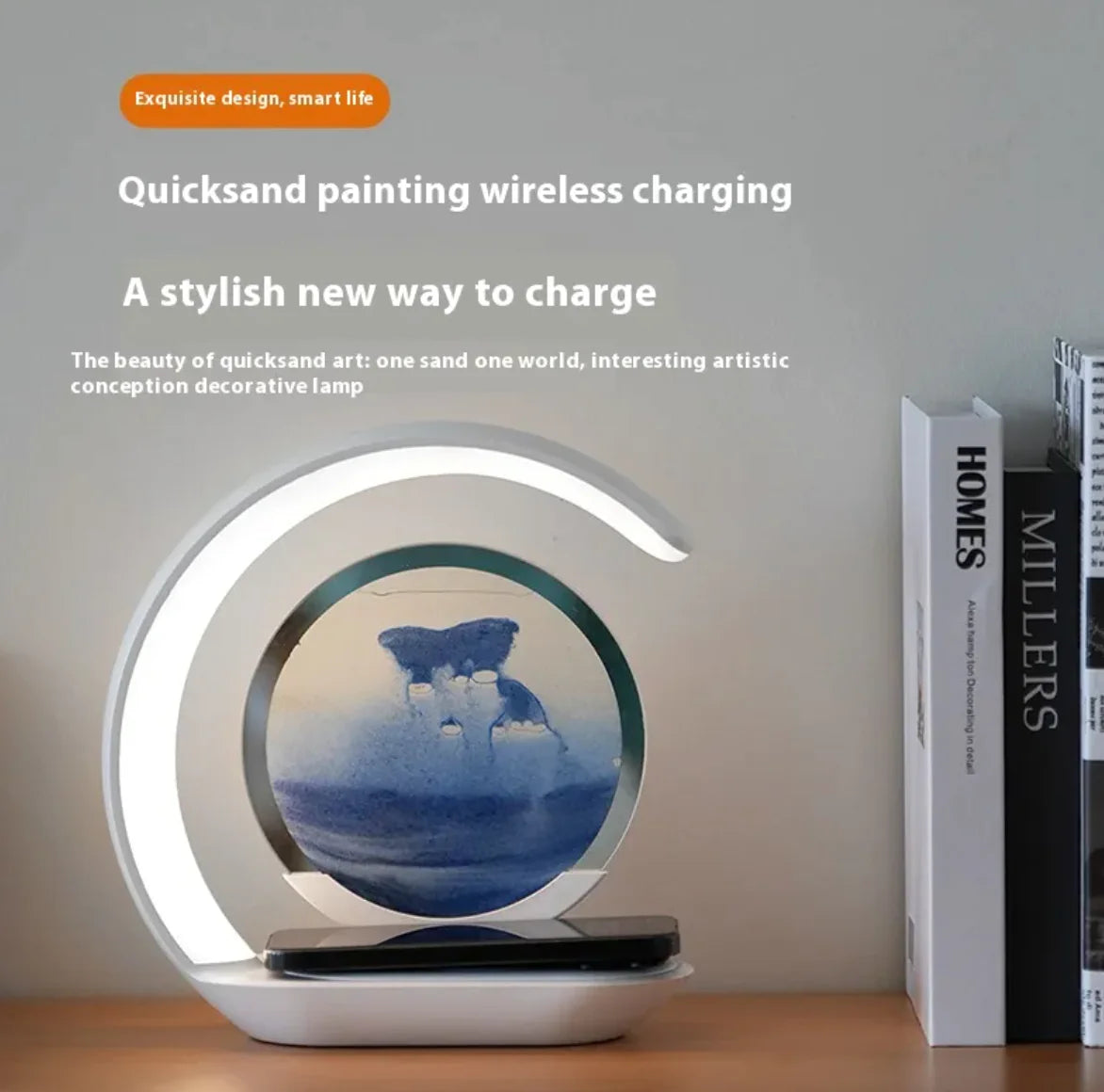 Wireless Charger Sand Art Lamp